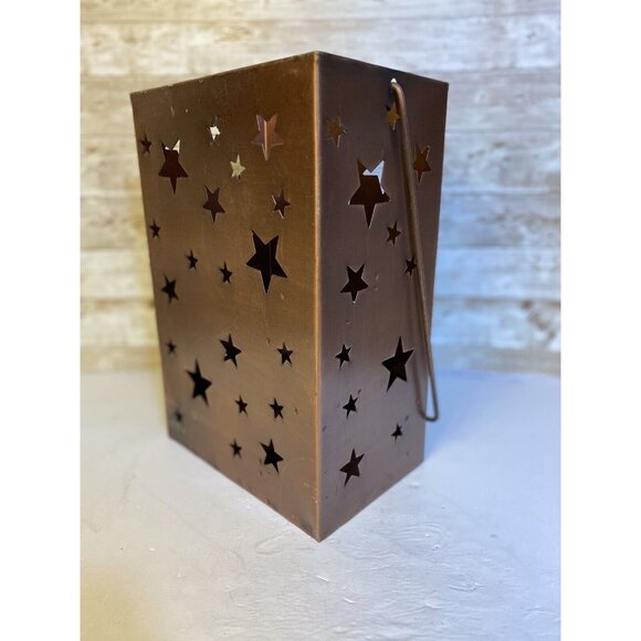 Rustic Stars Metal Lantern Luminary For 12” Tall Fits 3” Diameter Pillar Candle - Picture 3 of 14